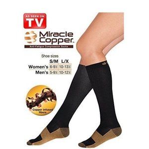 4 pair As seen on tv miracle copper socks Black